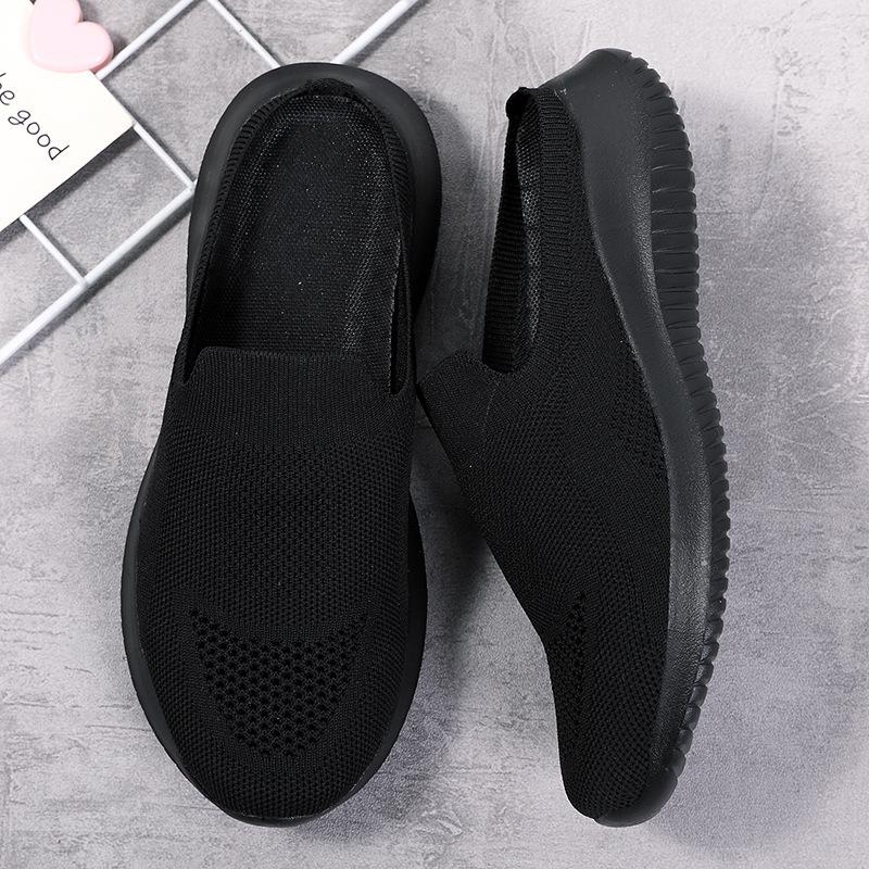 2024 НОВЫЕ сетчатые туфли-слипоны Кроссовки Женские летние повседневные тапочки Легкие Большие размеры Дышащие