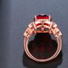 BELLA BOX Классические кольца для женщин с овальной формой, рубиновые драгоценные камни, цвет розового золота, очаровательные женские ювелирные изделия, подарок