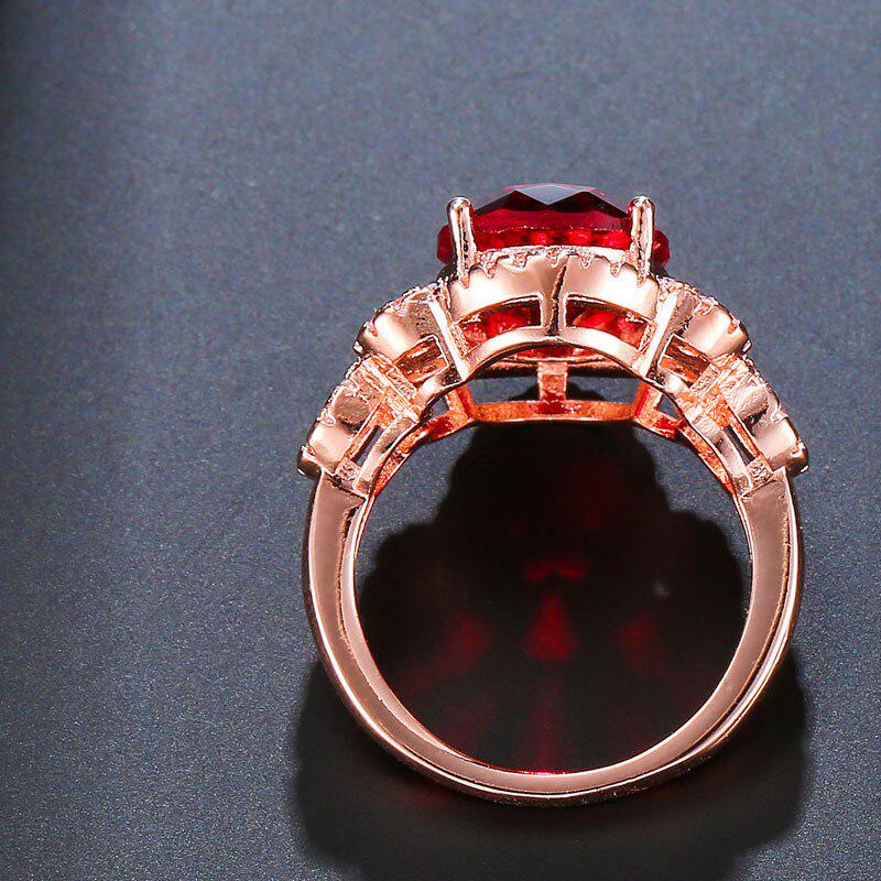 BELLA BOX Классические кольца для женщин с овальной формой, рубиновые драгоценные камни, цвет розового золота, очаровательные женские ювелирные изделия, подарок