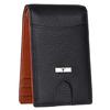 Eddy Black/Orange Money Clip Leather Wallet for Men - Minimal Leather Wallet for Men