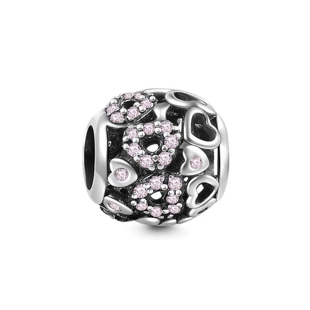 Европа Стерлингового Серебра 925 Новые Сверкающие Круглые Ажурные Подвески Бусины Подходит Оригинальные Модные Браслеты Для Ювелирных Изделий Ожерелье Подвеска