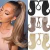 Synthetic Bounce Wraparound Ponytail Hair Pieces Straight Hair Extensions With Combs Blonde Ponytails For Women