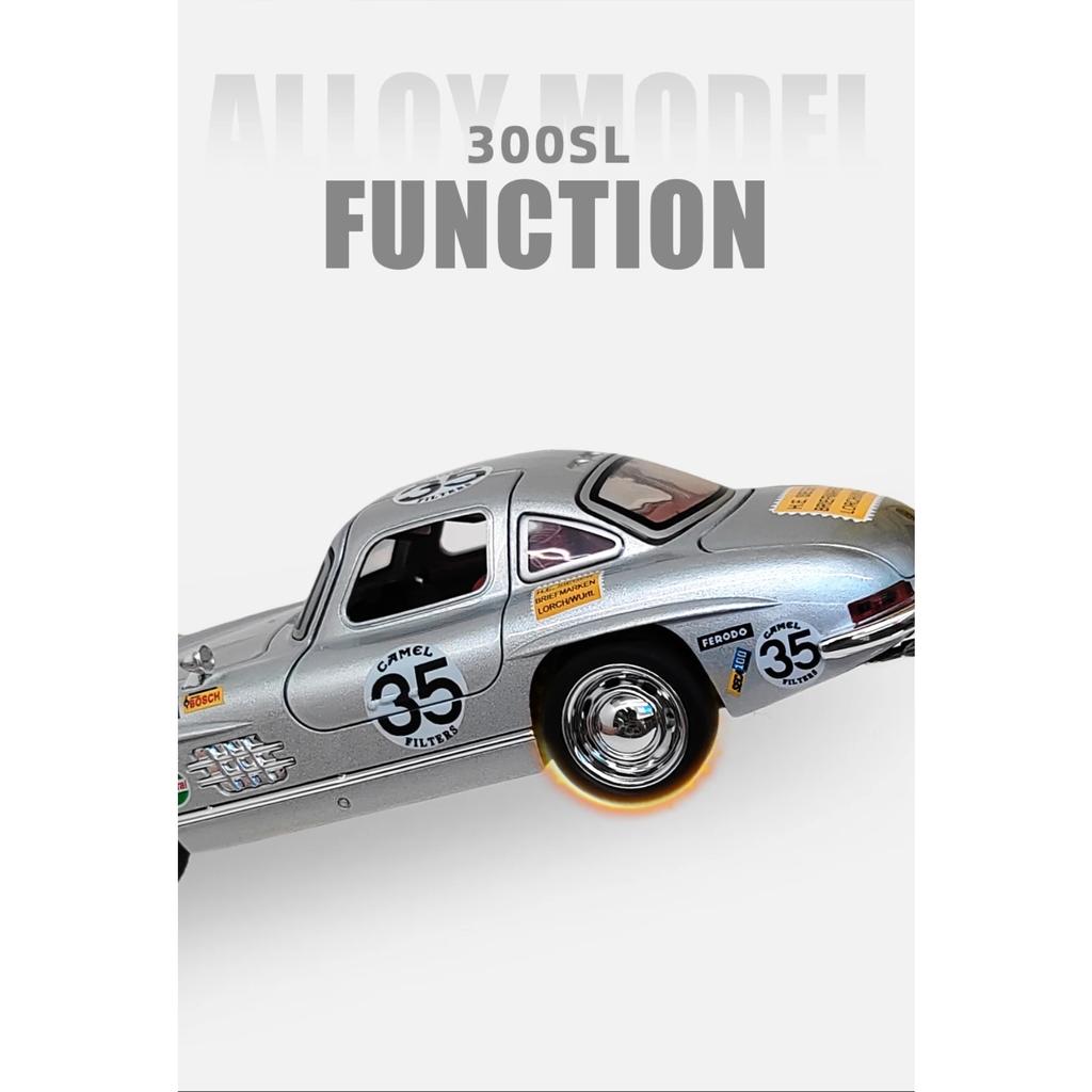 1/32 Benz 300SL 35# Винтажный Классический Сплав Металл Литой Модель Автомобиля Звук и Свет Симуляция Коллекция Дисплей Украшения Подарок