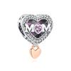 Original 925 Sterling Copper Charms Family Tree Love Heart Mom Pendant Beads Fit Brand Bracelets Necklaces Women DIY Zircon