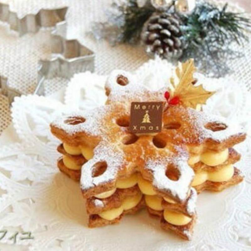 5pcs/set DIY Kitchen Baking Tool Snowflake Cutter Cookies Stainless Steel Fondant Christmas Cake