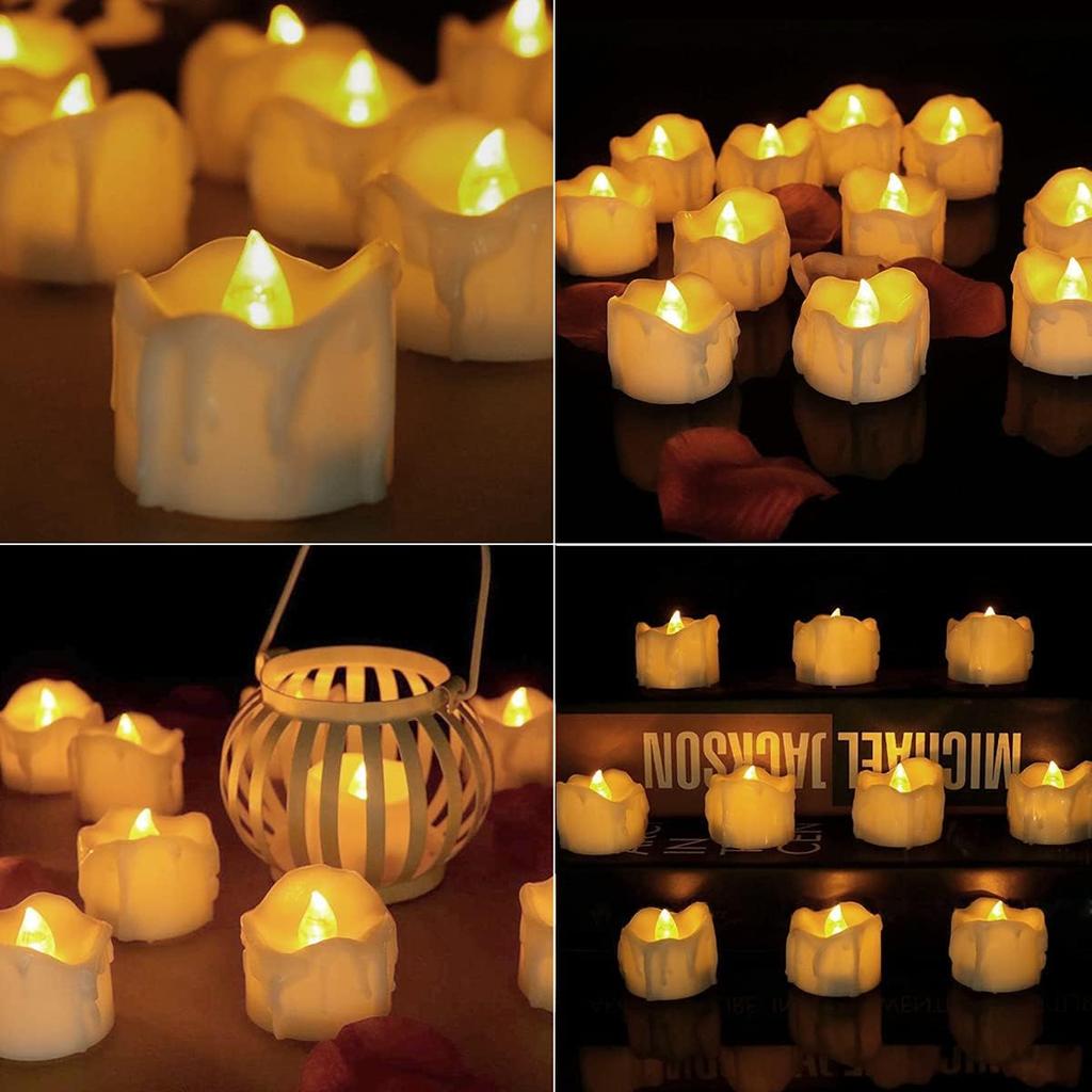 24Pcs Flameless LED Candle Lights Creative Wishing Led Tea Lamp Warm White Halloween Wedding Christmas Decoration Candle Light