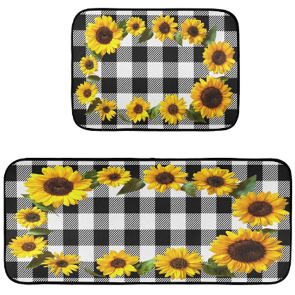 Kitchen Floor Mat Sunflower Honey Wood Grain Laundry Room Washable Mat HOME Decor Hallway Nonslip Rug Bedside Rug Doormat Gift