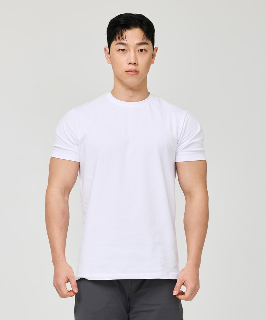 HUGVONE [2Pack] Plain Muscle Fit Short Sleeve 5 Colors (Type B)