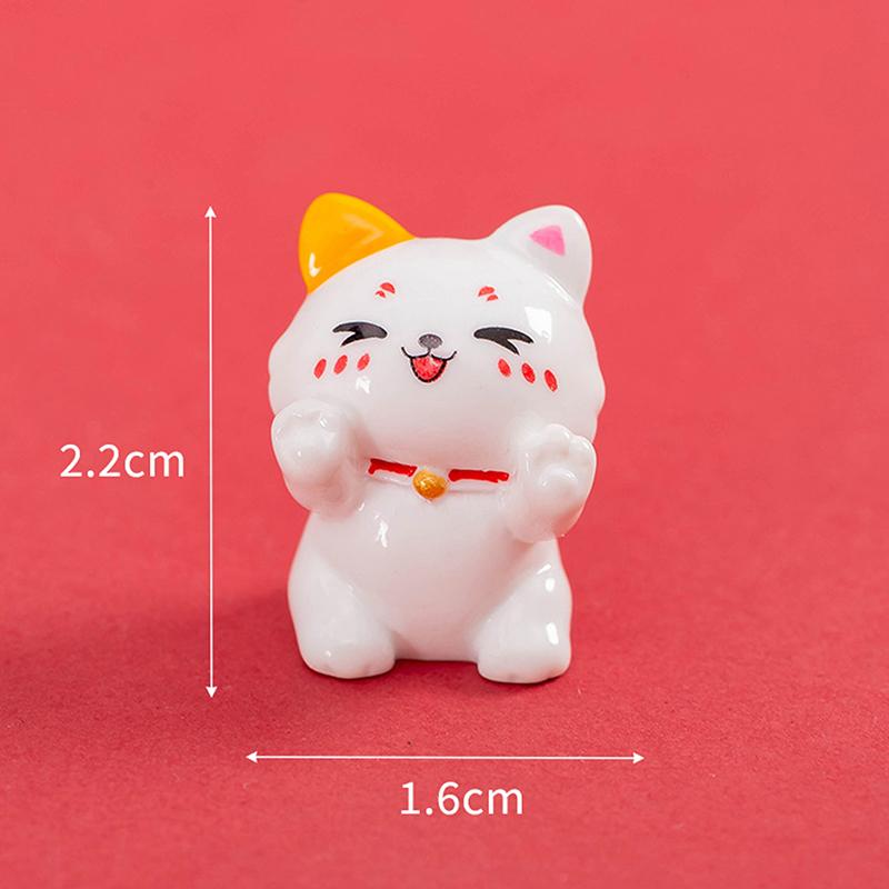 Cute Cat Mini Figurines Cartoon Lucky Cat Small Ornaments Creative Mascot Landscape Decoration Home Decoration Toys Gifts