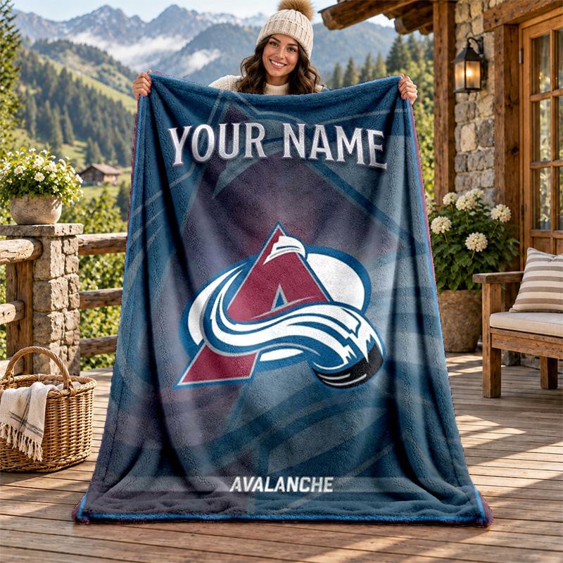 Фланелевое одеяло Colorado Avalanche с индивидуальным именем, персонализированное, мягкое, теплое, плюшевое покрывало, индивидуальный подарок для семьи и друзей