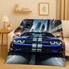 New Mustang Racing Car Logo Flannel Blanket,Ultra Soft Warm Plush Throw for Home Bedroom Bed Sofa Cover Picnic Kids Office