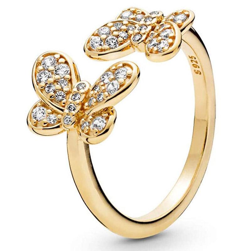 Кольцо из стерлингового серебра 925 пробы, кольцо с бабочкой и бесконечностью, камни персикового цвета, тройное кольцо с логотипом для женщин, подарок, модные украшения