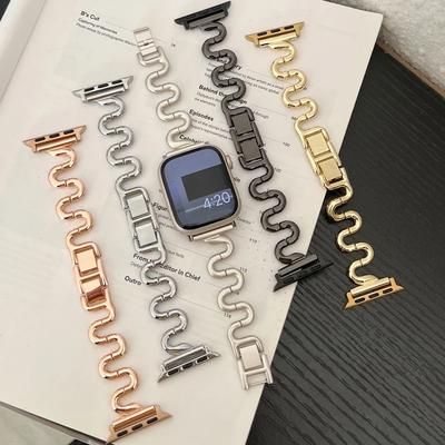 Женский тонкий браслет из нержавеющей стали для Apple Watch Series 10 42 мм 46 мм 9 8 7 41 мм 45 Ultra 2 49 мм Браслет для iWatch 6 se 40 мм 44