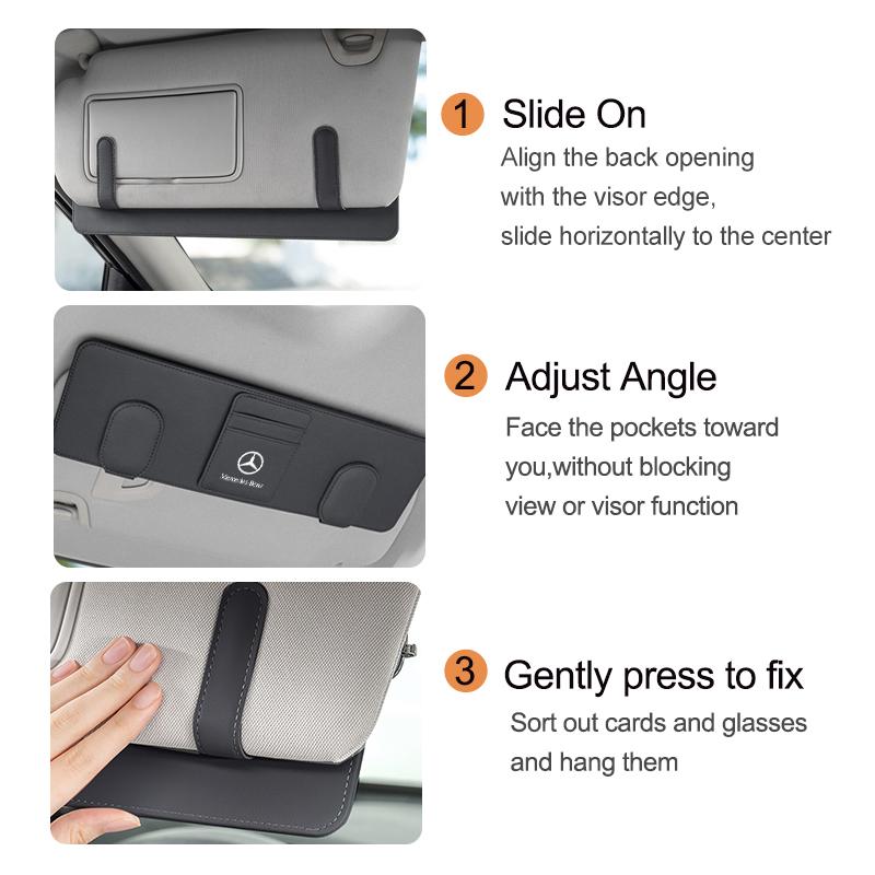 D1-Car Sunglasses Holder Sun Visor Glasses Clip Fastener Glasses Storage For Mercedes Benz W211 W124 W176 W177 C180 C200 C260 C300