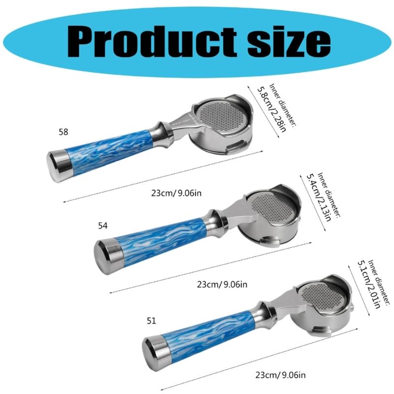 Stainless Steel Bottomless Portafilter Handle Espresso Machine Filter Holder Professional Home Brewing Equipment