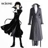 5Pcs Sets Bungo Stray Dogs Mafia Akutagawa Ryunosuke Cosplay Costume Anime Uniform Long Coat Trench Jacket Halloween Costume