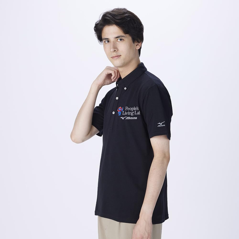 Рубашка Expo Myak Myak с коротким рукавом на пуговицах C2JAAB02 M Черная [Mizuno] Осака/Кансай [Мужская]