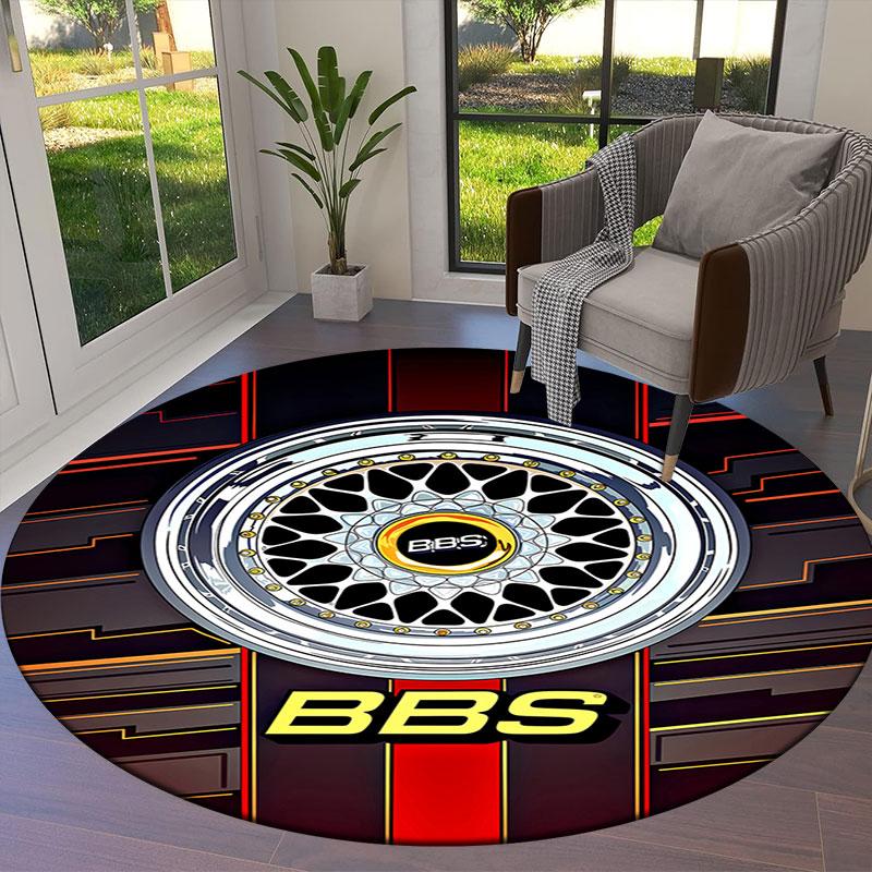 BBS Round Area Rug,Carpet Rug for Living Room Bedroom Sofa Playroom Decor,Non-slip Floor Mat