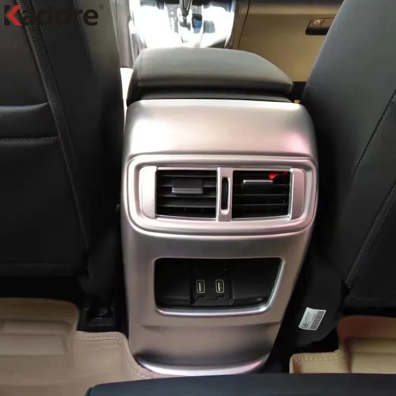 For Honda CR-V CRV 2017- Carbon Fiber Car Armrest Box Rear Air Condition Vent Outlet Cover Trim Interior Accessories