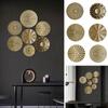 Домашний декор, круглые настенные подвески, круглые золотые настенные подвески из металла, нерегулярные настенные украшения для стен