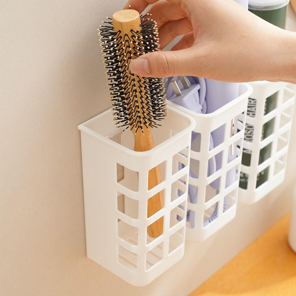 Punch Free Brushes Holder Organizer Bathroom Shelves New Hair Tool Organizer