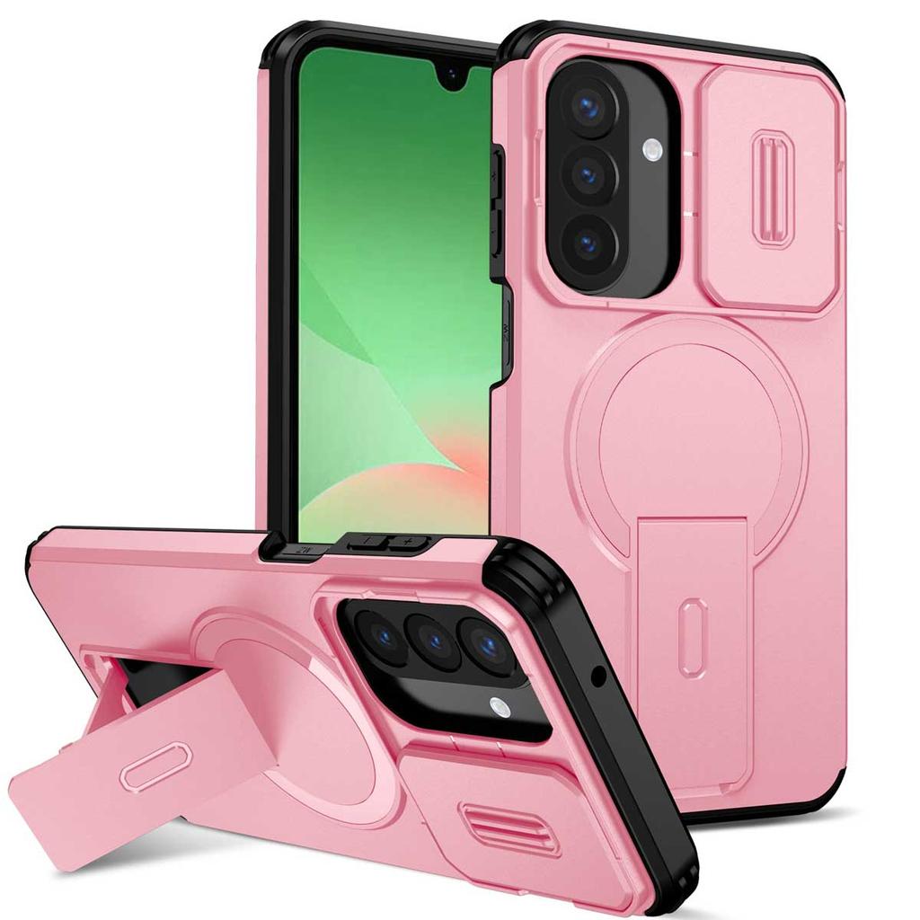 For Samsung Galaxy A57 A37 A17 A56 A36 A26 A16 A55 A35 A25 A15 Magnetic Ring Bracket Sliding Camera Lens Protection Phone Case