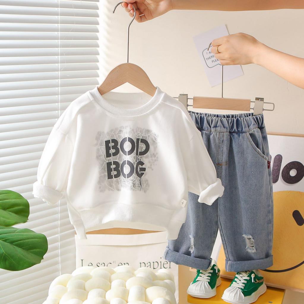 Детский повседневный комплект с длинным рукавом, удобные наряды для повседневной носки