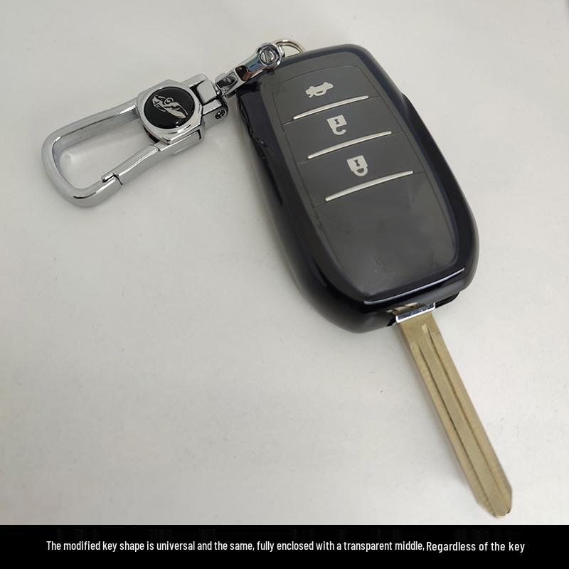 Совместимый складной чехол для ключа для Toyota Vios, Yaris, Camry и Corolla с пряжкой для сумки для ключей вторичного рынка.