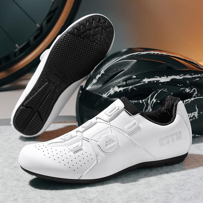 Unisex Cycling Shoes Road MTB Indoor Bike No-Cleat Clipless Options White Black Sizes 37-47