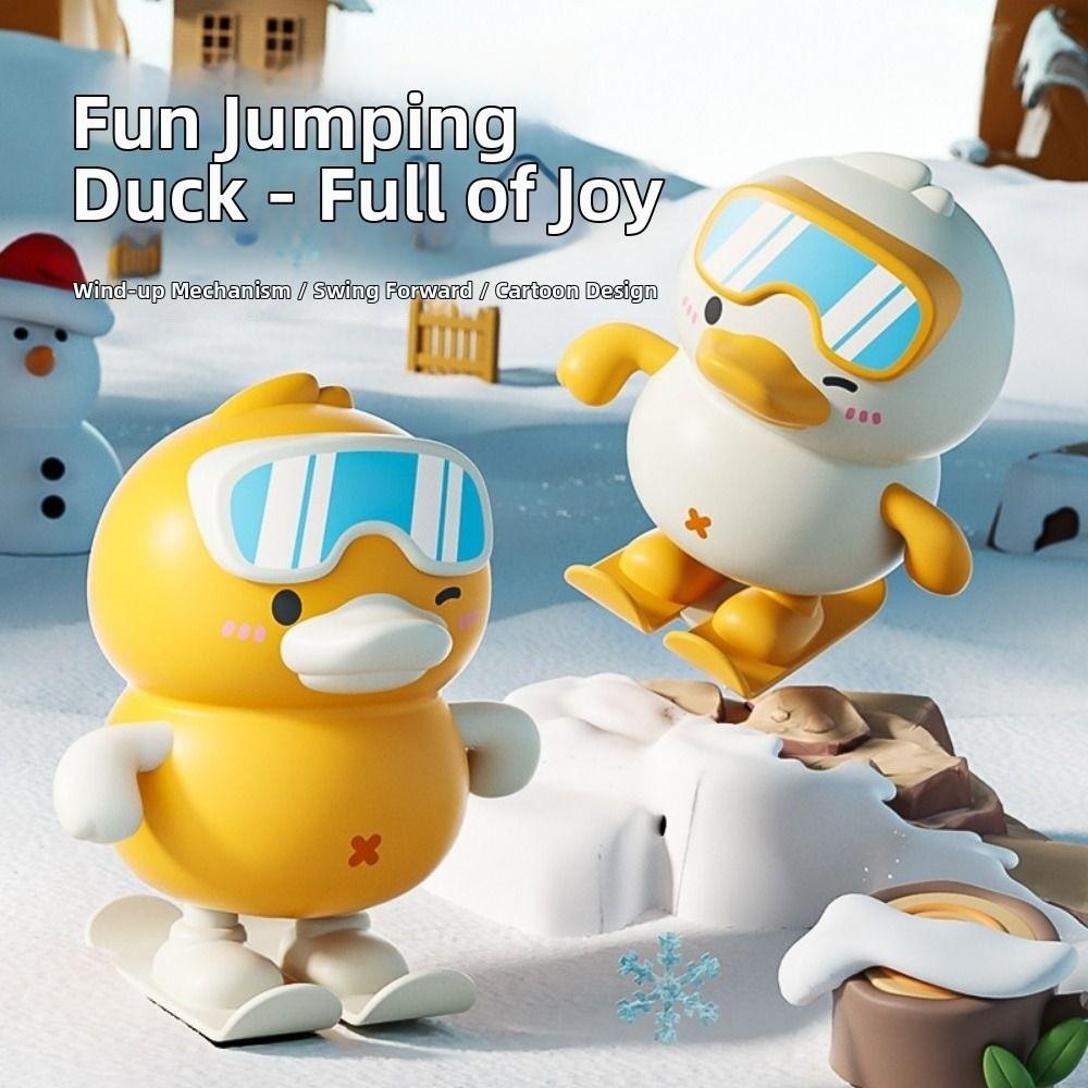 Yellow Duck Skiing duck toy Clockwork Design Jumping Duck Toy Clockwork Duck Toy Baby Training