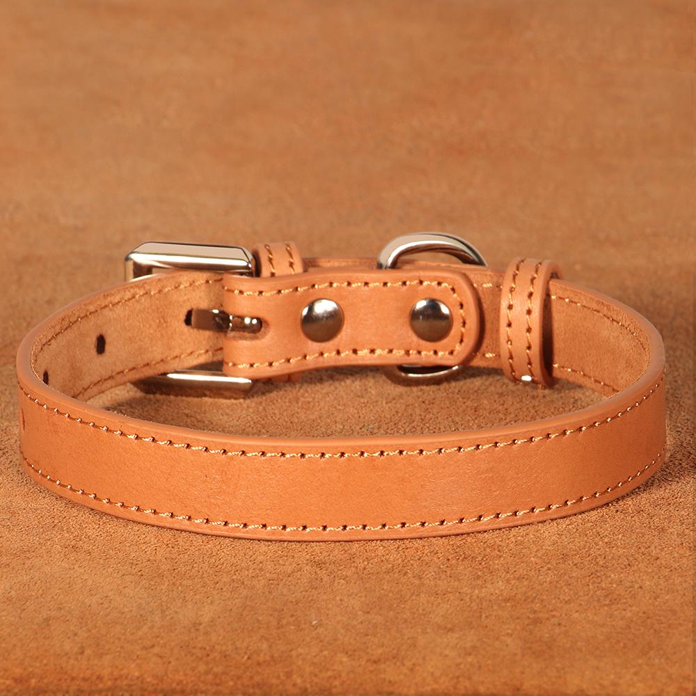Кожаный ошейник для маленькой собаки, регулируемый ошейник для щенков, прочное ожерелье для кошек и собак маленьких и средних размеров, чихуахуа