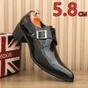 5.8cm Height Increase Men Elegantes Leather Shoes Formal Business Shoes Pointed Toe High Heels Luxury Design Wedding Shoes