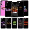 Чехол для телефона Crown QUEEN & KING для пар Samsung Galaxy S24 S23 S22 S20 Ultra S21 FE 5G S10 S9 Plus S10E, мягкий силиконовый чехол