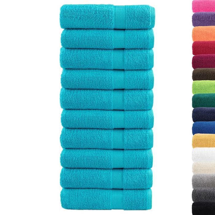 VidaXL Essuie-mains de Qualité Supérieure 10 pcs, Serviettes de Bain, Serviettes à Main, Débarbouillettes de Salle de Bain, 137451