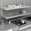 VIDAXL 2-tier Wall Shelf In Stainless Steel 150x30 Cm - Hygienic Design and Easy To Clean