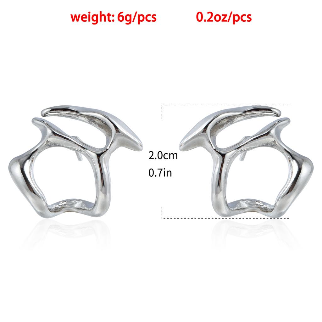Light luxury high sense alloy hollow abstract earrings versatile personality irregular earrings earrings