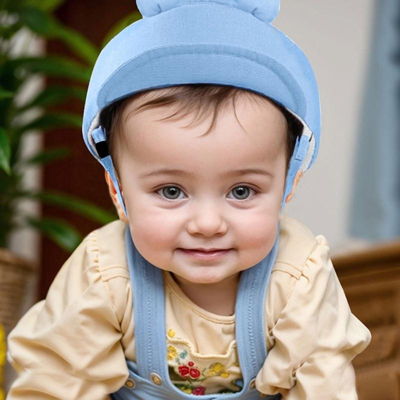 Breathable Infant Safety Helmets Hat Solid Color Lightweight Design Head Protector for Learning to Walk Toddler Baby