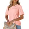 Женская однотонная футболка с круглым вырезом и коротким рукавом, свободная, плиссированная