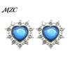 Handmade Accessory Materials 2Pcs Cat Eye Heart Faux Gems, Alloy Rhinestone Brooch Buttons, 23mm Jewelry Making Accessories Flatback Gemstone