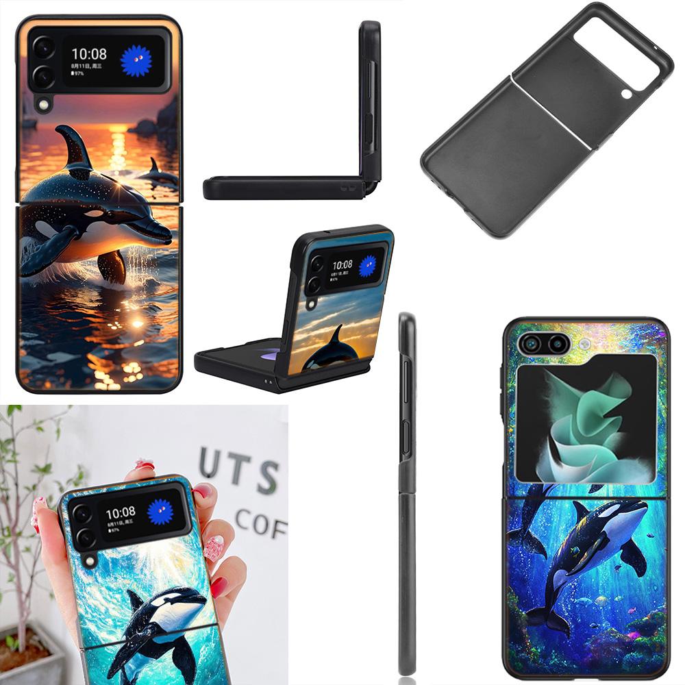 Facts About Killer Whales Phone Case For Samsung Z Flip 7 6 5G Galaxy Z Flip4 Z Flip5 Z Flip3 Coque Black Hard PC Shell Protecti