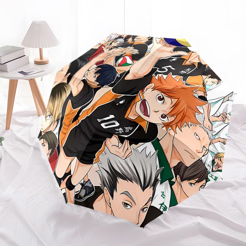 Haikyuu!! Volleyball- Automatic Opening and Closing, 8-rib Structure Portable Umbrella, Suitable for Men and Women in All Seasons - Perfect