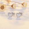 Earrings for Women, Simple Zircon Hollowed-out Love Heart-shaped Small Earrings Cute Anti-allergic Earrings