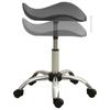 Salon and Spa Stool - VIDAXL - Grey Faux Leather - Height Adjustable - Swivel - Castors
