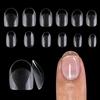 240pcs Short Oval Nail Tips Pre-shaped Round Full Cover Half Matte Fake Nails Acrylic Nail Tips Nail Extension