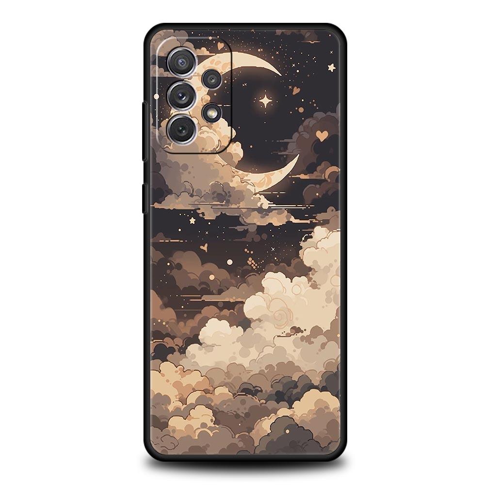 Чехол в стиле комиксов "Луна и Облака" для Samsung A57 A37 A51 A71 A21S A17 A11 A15 A25 A41 A23 A33 A53 A73 A07 A05S A13 A35 A55 5G
