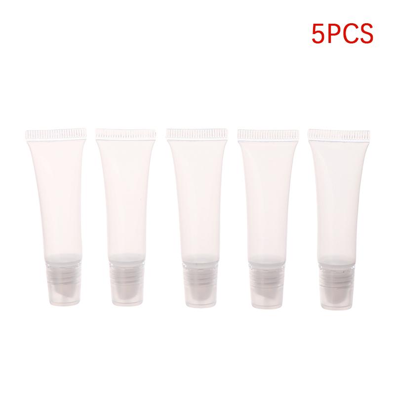 Clear 10pcs 5ml Empty Lip Gloss Tubes Lipstick Tube Balm Soft Makeup Squeeze Container Bottle For Home Use High Quality