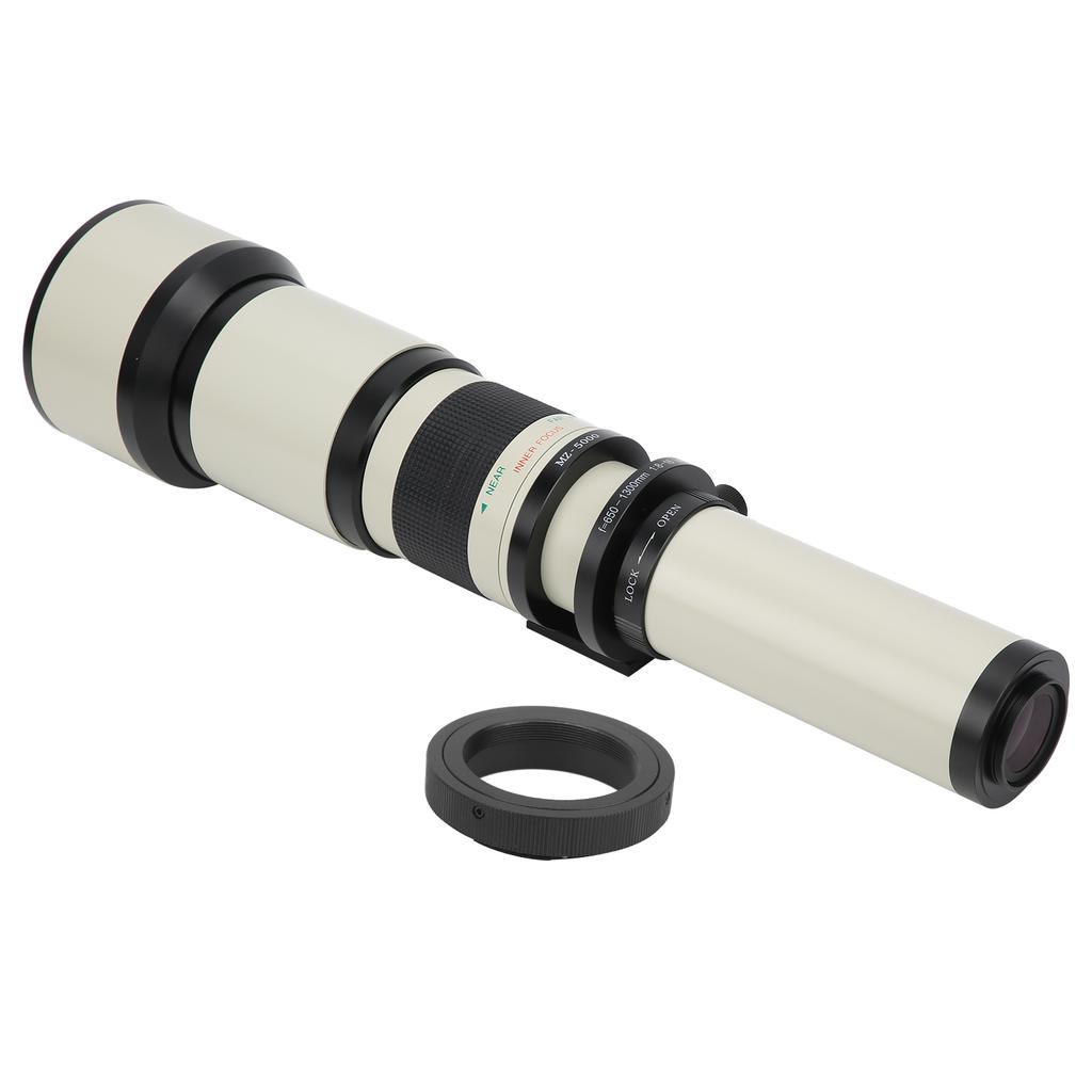 6501300mm F8F16 Telephoto Manual Zoom Lens with Adapter Ring for Sony AFMount Camera