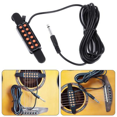 12-струнный звукосниматель для акустической гитары, магнитный преобразователь, звукосниматель для резонаторного отверстия гитары с кабелем, звукосниматель-тюнер для гитары