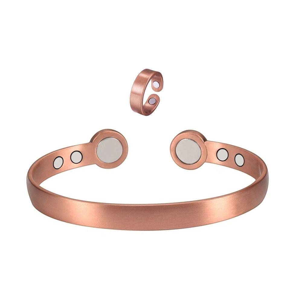 Retro Magnetic Energy Wristband Simple Cuff Bracelets Trendy Vintage Style Bracelet Ring Daily Use