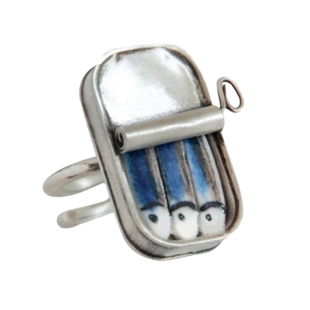 Креативные кольца в форме банки из-под сардин, портативные, для вечеринок и повседневной носки, прочные и удобные наряды